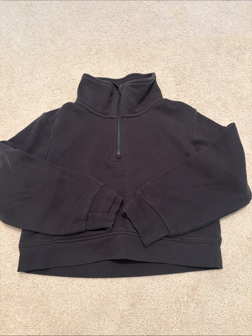 Girls Black Quarter-Zip Pullover s(6/7)